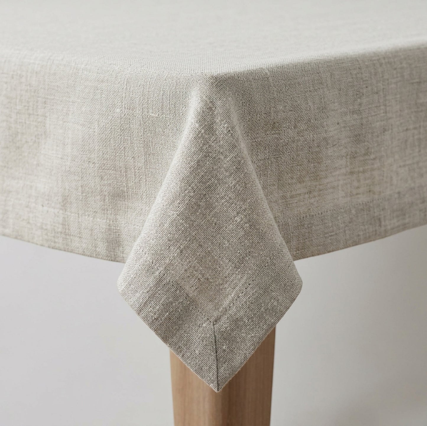 Bleot Linen Blend Tablecloth Oatmeal 60 x 84 in
