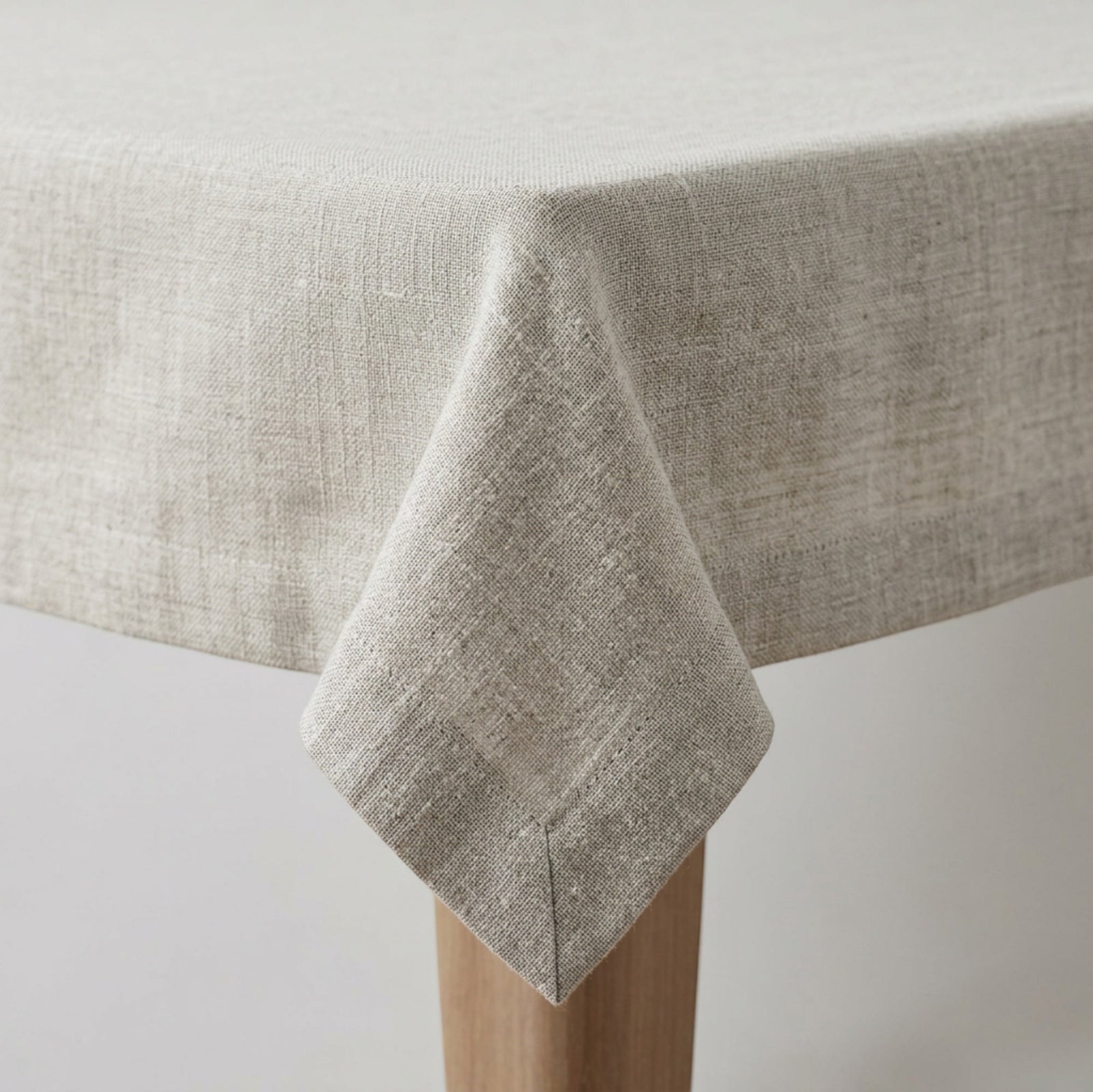 Bleot Linen Blend Tablecloth Oatmeal 60 x 84 in