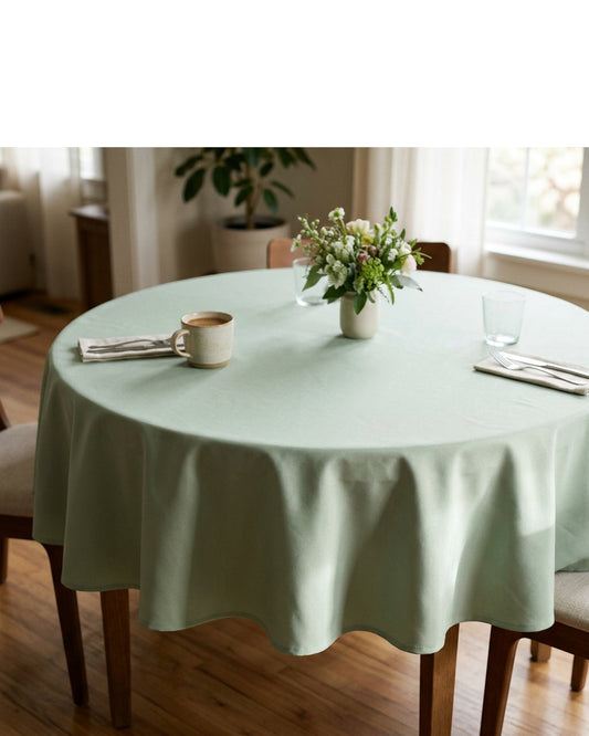 Bleot Waterproof Tablecloth Sage Round 60 in